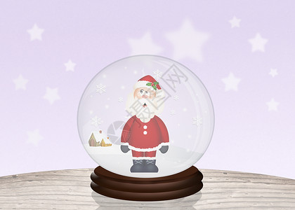 圣诞水晶球礼物庆典圆形插图新年明信片水晶展示背景图片