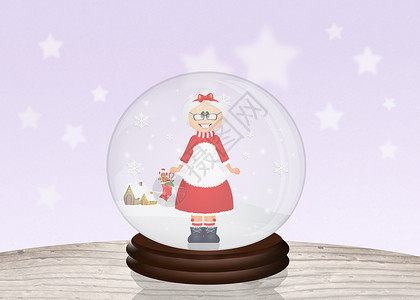 圣诞水晶球礼物庆典展示水晶明信片插图圆形新年背景图片