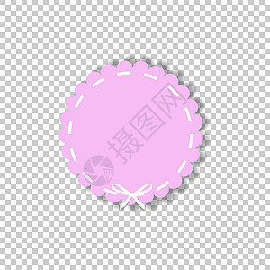 蕾丝透明素材带白色蕾丝的淡粉色圆圈印章设计图片
