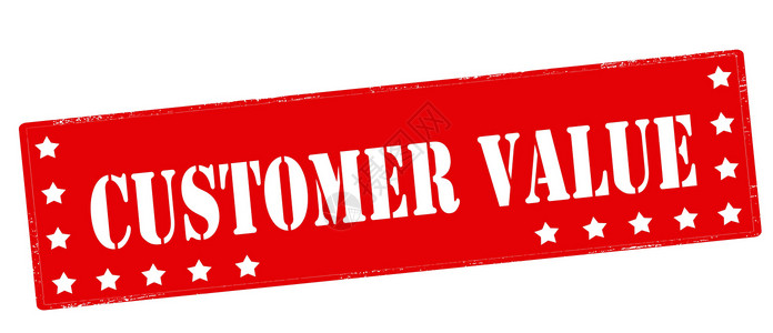 价值客户客户价值墨水顾客价格消费者物品红色矩形橡皮星星邮票插画