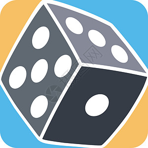 摇骰子游戏游戏骰子图标 简单平板徽标矢量圆形圆圈标识设计图片