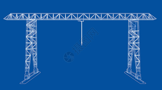 龙门吊 线框 矢量 EPS10 格式植物工程铁轨运输作坊起重机建造力量龙门架金属背景图片