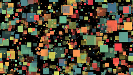 彩色正方形抽象的彩色方块 数码插画正方形青年视频立方体工程色彩计算机文化技术个性背景