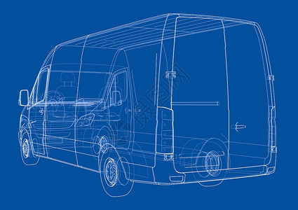 货车透明素材概念车 韦克托框架保险杠邮件货物运输驾驶插图数字化工程商业插画