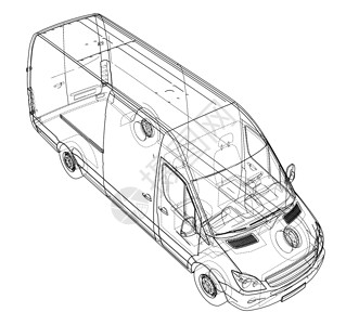 货车透明素材概念车 韦克托车轮车辆草稿蓝图驾驶框架绘画汽车运输货物插画