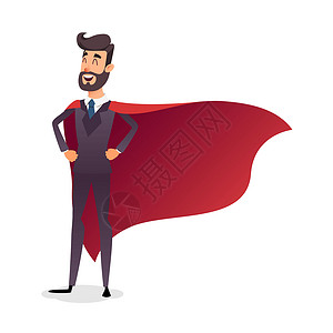 安全风控卡通超级英雄站在风中挥舞着斗篷 成功的快乐英雄商务人士 成功 领导力和商业胜利的概念 穿着超人斗篷的年轻企业家背景