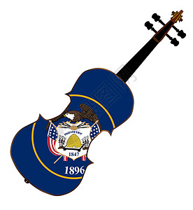 犹他州乐器音乐细绳字符串艺术旗帜背景图片