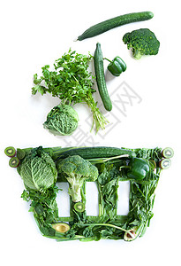 蔬菜篮子图标水果食物店铺排毒绿色饮食营养购物互联网食谱背景图片