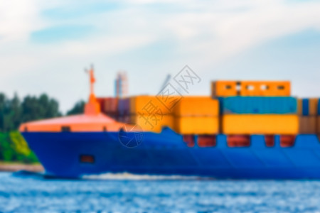 蓝色货船模糊图像货运货物海洋场地运输体积空白摄影项目房间背景图片
