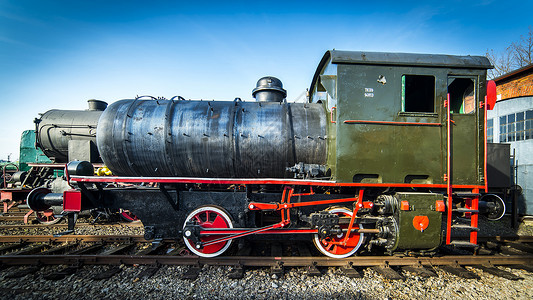 旧蒸汽机车运输活塞车轮指标铁路汽船水力学压力管道锅炉背景