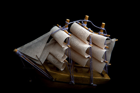 海狼木船和风帆背景