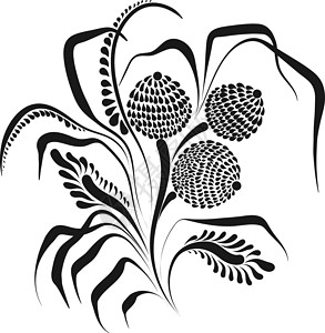 优美的矢量花插图装饰品植物群背景图片