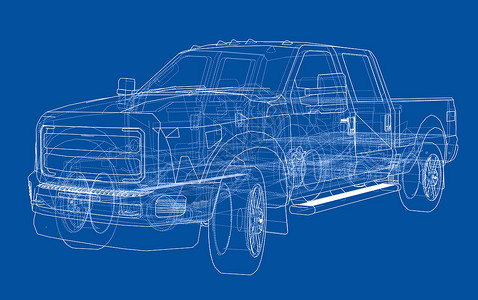 汽车 Suv 绘图轮廓 韦克托卡车检查车辆越野车运输蓝图草稿运动插图绘画背景图片