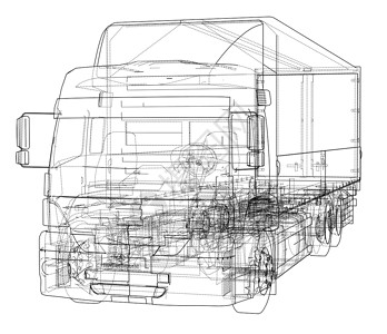 欧洲卡车概述 vecto车辆运输蓝图墨水草稿车轮货运送货船运后勤背景图片