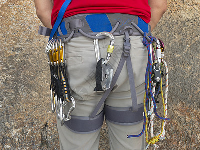 攀爬设备和登山者背景图片