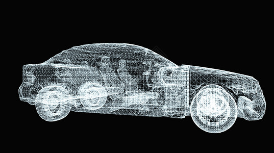 黑色背景上的汽车线框卡片海报力量金属几何学车辆技术车轮3d艺术背景图片