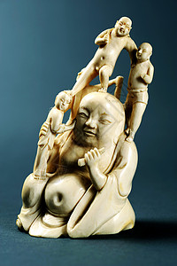 小瓷砖图玩具装饰品旅行文化陶瓷雕刻武士数字运气风格背景图片