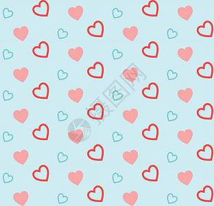 红色心型情人节的心型图案 矢量背景墙纸粉色插图红色插画
