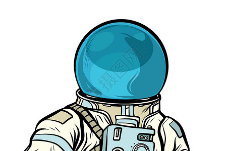 白底隔离的宇航员头盔纵向肖像设计图片