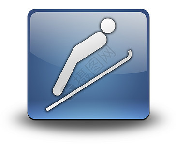 滑雪图标图标 按钮 平方图滑雪跳跃运动员坡道文字贴纸插图象形指示牌甲板飞行纽扣背景