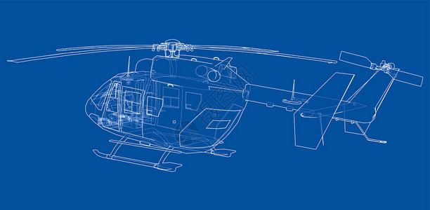 线条直升机直升机外形图飞行员救援直升飞机航空卡通片飞机螺旋桨运输菜刀插图插画