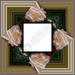 白玫瑰局部渲染3d 渲染花背景框架作品工作装饰3d马赛克镶嵌装饰品插图浮雕材料背景