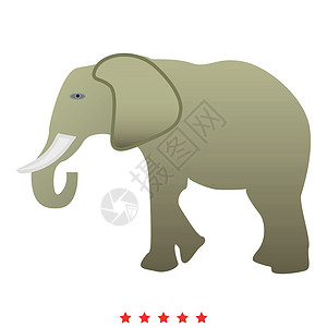 大象图标插图颜色填充样式高清图片