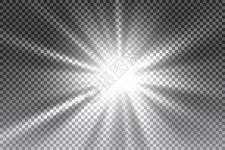 闪光扩散矢量透明阳光特殊镜头光晕光效果 与光芒和聚光灯的太阳闪光灰尘铜版艺术品打印创造力网络白色插图横幅黑色插画