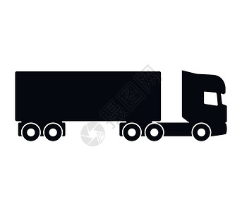 卡车图标货物送货运输货车服务白色车辆黑色汽车驾驶背景图片