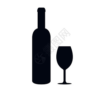 葡萄酒品鉴酒瓶 ico标签酒杯瓶子纪念日庆典酒厂酒精菜单周年玻璃插画