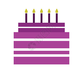 蛋糕图标插图面包燃烧庆典白色中风用户黑色蜡烛甜点背景图片
