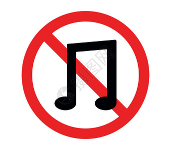 禁止鸣喇叭没有音乐图标禁令喇叭令牌横幅白色圆形打扰标签高声插图插画