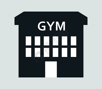 健身建筑图标身体健身房训练杠铃运动白色运动员重量插图哑铃背景图片