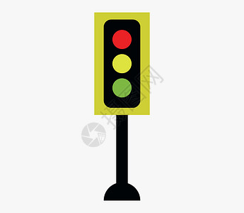黄色斜十字光效红绿灯图标控制禁令运输立交桥黄色绿色红色插图交通路口插画