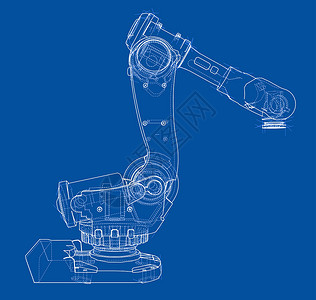 机器人图工业机器人机械手 矢量图像工厂机器生产科学技术电脑草图自动化机械手臂设计图片