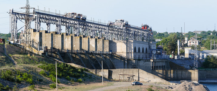 摩尔多瓦德涅斯特河水力发电厂 Dniester河高清图片