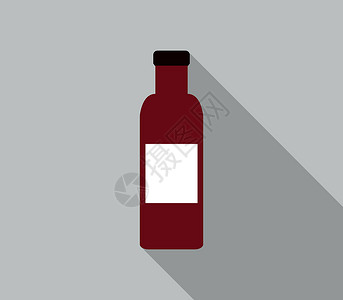 酒瓶标签酒瓶 ico玻璃酒吧空白庆典菜单标签瓶子红色酒厂餐厅插画