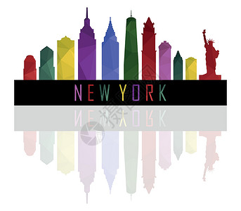 新的纽约天线阴影城市景观摩天大楼插图水平剪贴画建筑桥梁背景图片