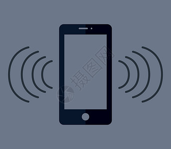 环的电话图标手机信号播送细胞艺术工具夹子插图背景图片