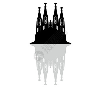 圣家堂萨格拉达家庭世界建筑学摩天大楼建筑房子教会城市插图全景文化插画