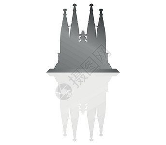 塔扎尼亚圣家堂天空旅行建筑学教会插图房子摩天大楼城市市中心全景插画