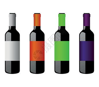 酒瓶标签酒瓶 ico玻璃藤蔓白色黑色庆典脖子酒厂菜单瓶子餐厅插画