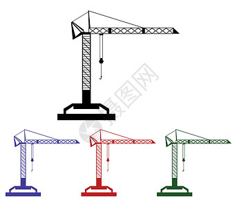 起重机图标艺术机器工程白色机械工业金属电缆工作建筑背景图片