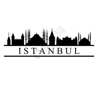 伊斯坦布海峡天际线伊斯坦布餐具厨师餐厅食物服务餐饮盘子菜单用餐互联网插画