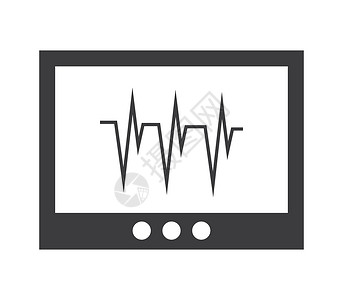 心电图标心电图图标情况机器曲线插图图仪图机药品诊断监视器技术设计图片
