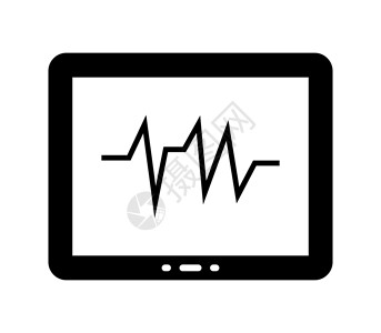 心电图图标关心心电图图机监视器诊断字形曲线保健图仪压力背景图片