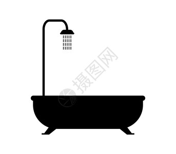 淋浴门浴缸图标艺术插图房子肥皂浴室卫生房间洗手间网络泡沫插画