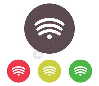 wifi 图标播送电子互联网天线电脑热点无线信号卫星网络插画