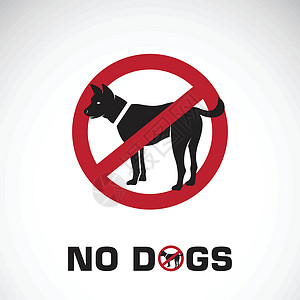 禁止携带宠物白色背景上的红站狗的矢量 没有狗插画