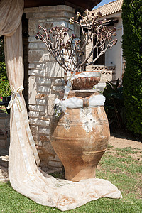 婚礼装饰白色花园背景图片